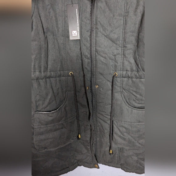 Kancy Kole Blackish Women's Large Winter Coat Long Brown Fur Lined Hood NWT - Picture 7 of 11